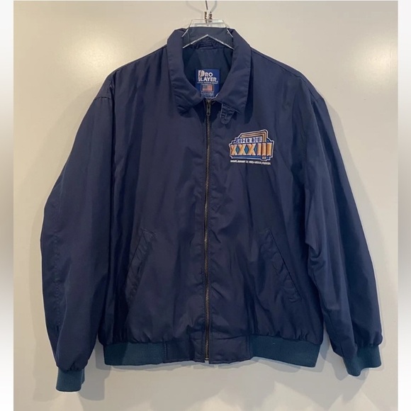 Vintage Pro Player Super Bowl XXXIII Jacket Broncos Falcons 33 NFL Mens Large - Picture 1 of 6